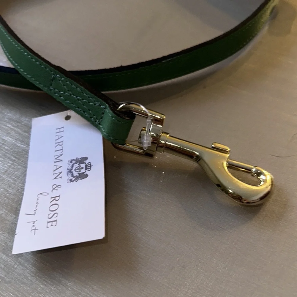NWT Hartman & Rose Kelly Green Leather Dog Leash